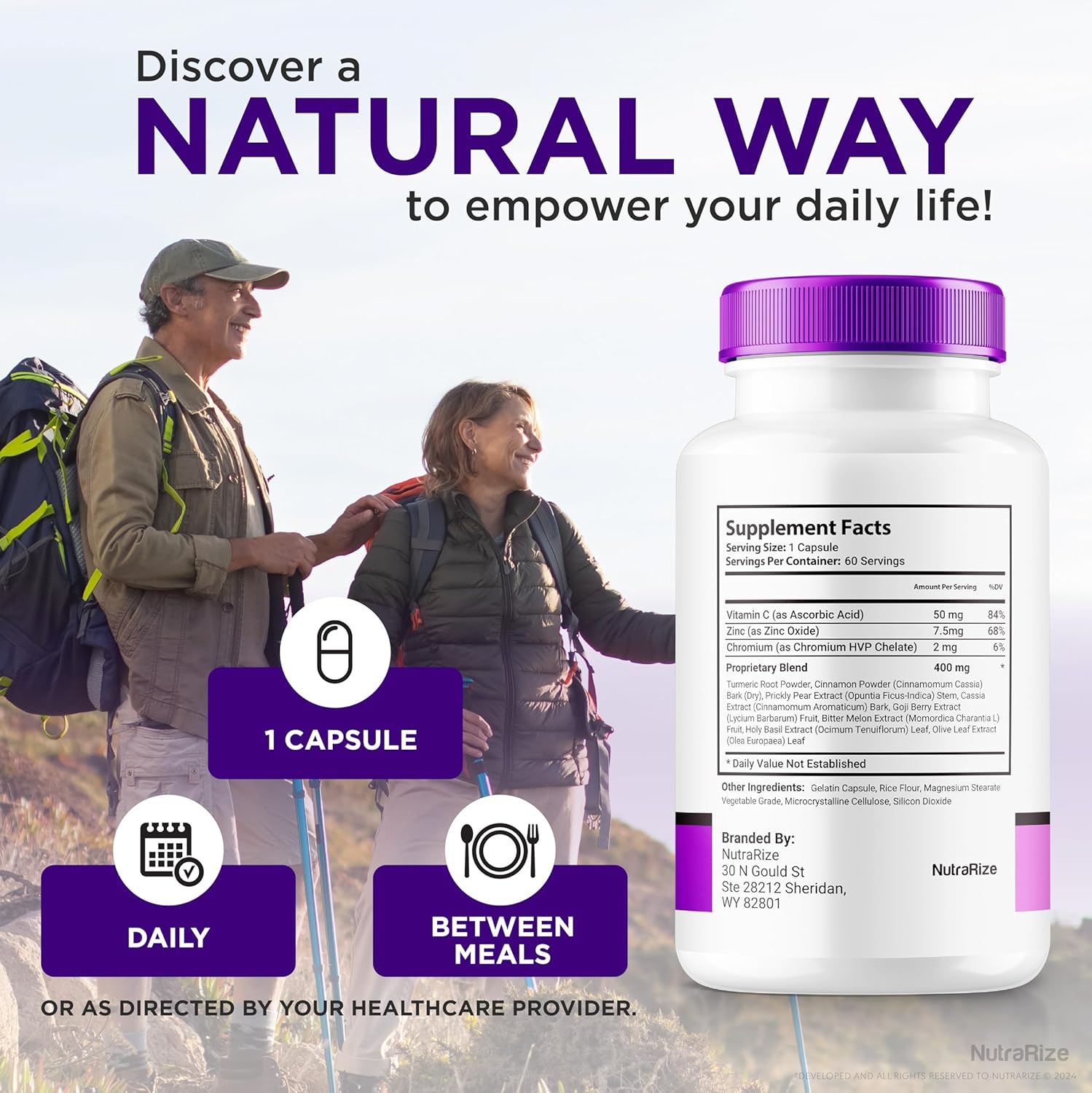 NutraRize GlycoBoost - Natural Blood Support Formula for Healthy Levels - 60 Capsules
