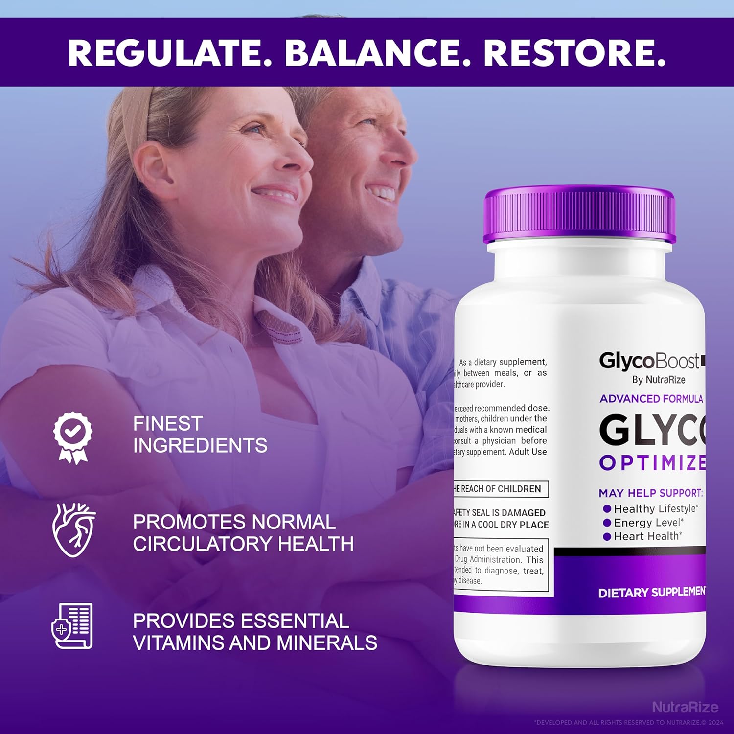 NutraRize GlycoBoost - Natural Blood Support Formula for Healthy Levels - 60 Capsules