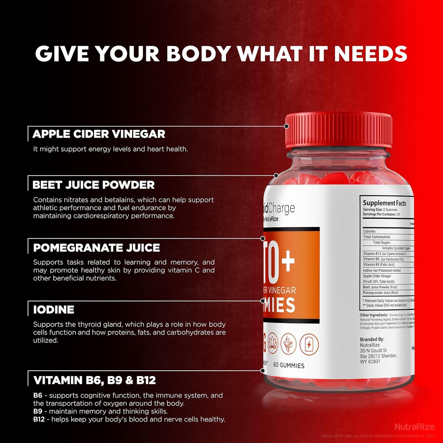 NutraRize Keto + ACV Gummies Pack - Natural Apple Cider Vinegar Formula for Overall Health - 120 Gummies to Support Keto Diet