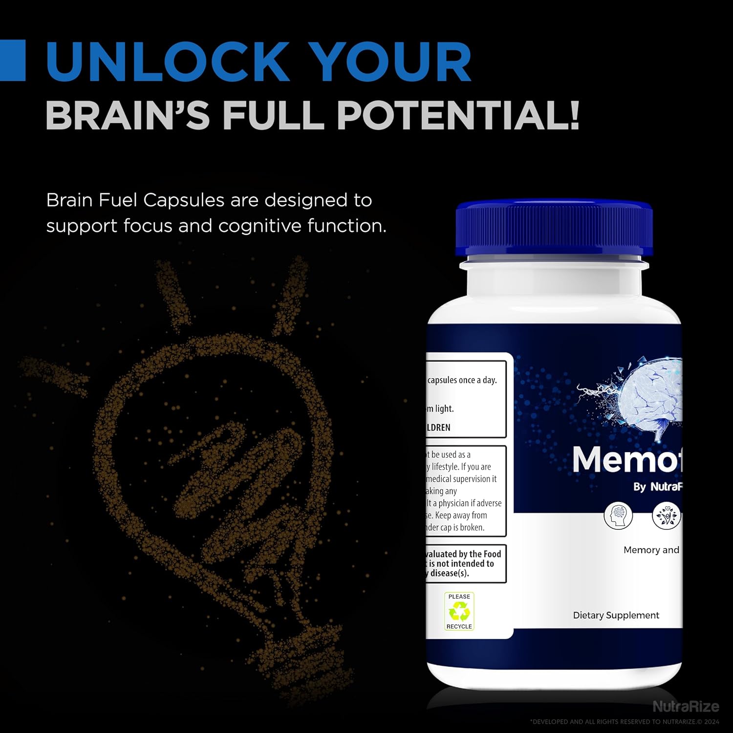 NutraRize MemoForce Pills 2 Pack - Enhance Memory, Focus & Concentration - Cognitive Health Support - Official Reviews - 120 Capsules