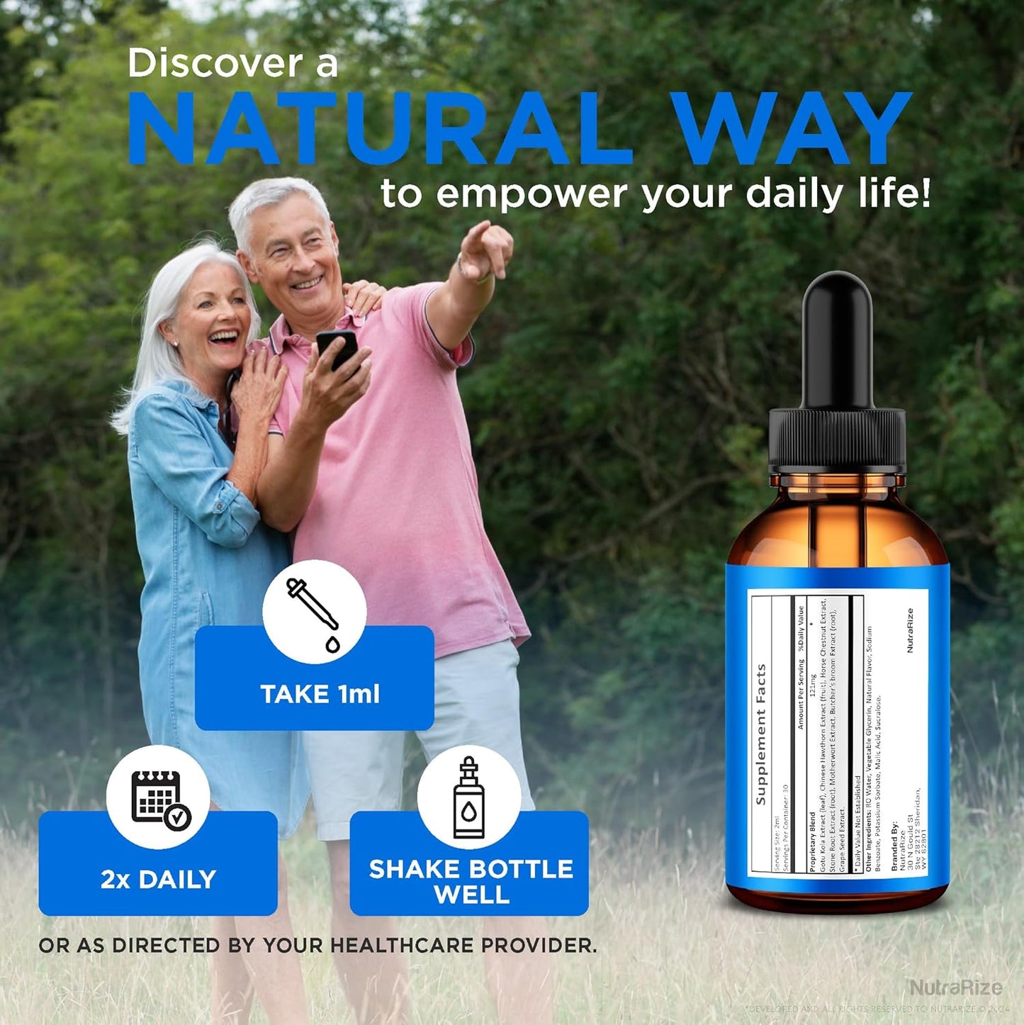 NutraRize NeuroQuiet Drops - Cognitive Performance Support Formula, Natural Hearing Health Maintenance - 30 Servings