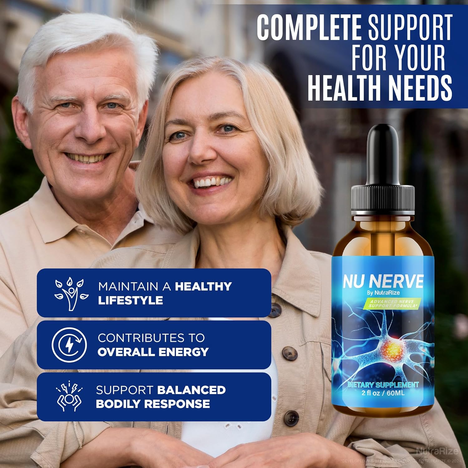 NutraRize Nu Nerve Drops - Natural Supplement for Healthy Nerve Growth, Official Reviews - 30 Servings