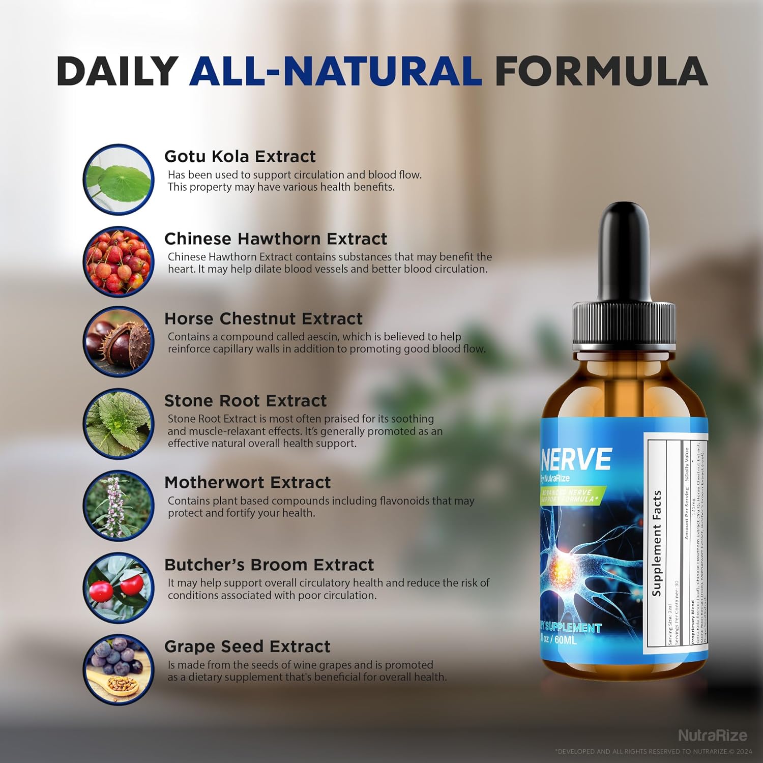 NutraRize Nu Nerve Drops - Natural Supplement for Healthy Nerve Growth, Official Reviews - 30 Servings