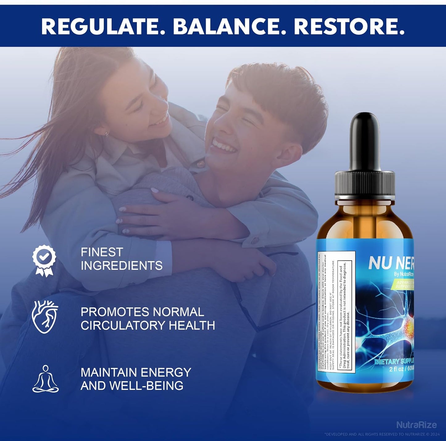 NutraRize Nu Nerve Drops - Natural Supplement for Healthy Nerve Growth, Official Reviews - 30 Servings