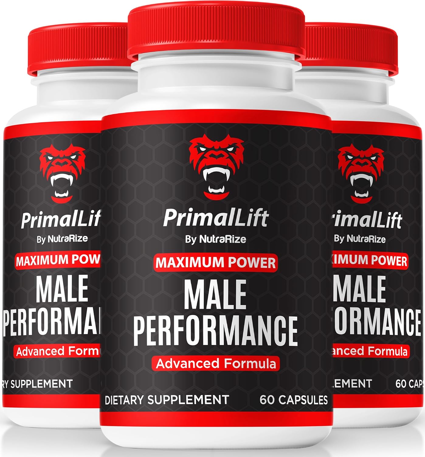 NutraRize PrimalLift Pills (3 Pack) for Men - All Natural Male Performance Enhancement with 180 Capsules - Supports Overall Wellness