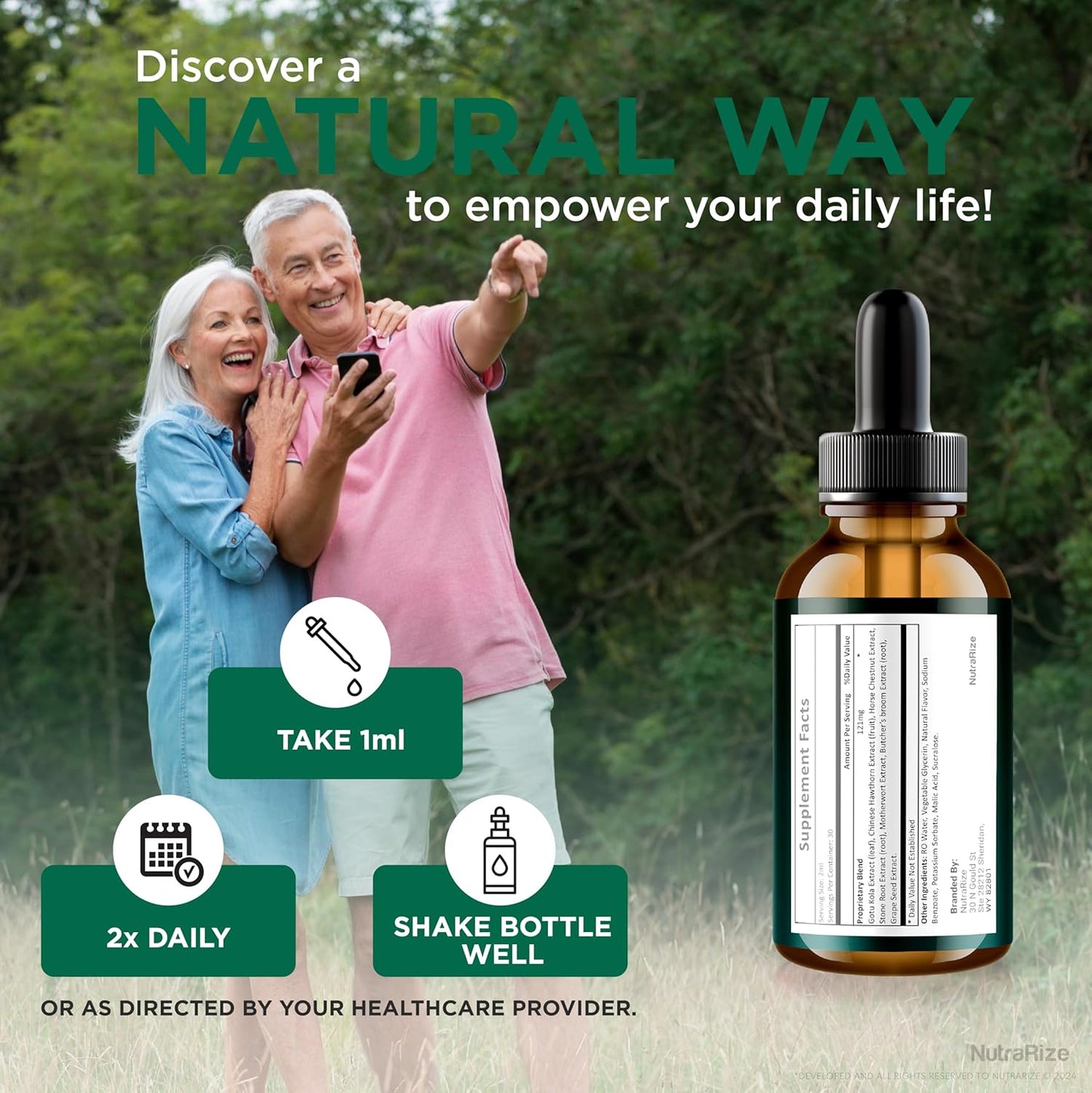 NutraRize Prosteron Drops: Premium All-Natural Prostate Health Supplement for Healthy Circulation - 30 Servings