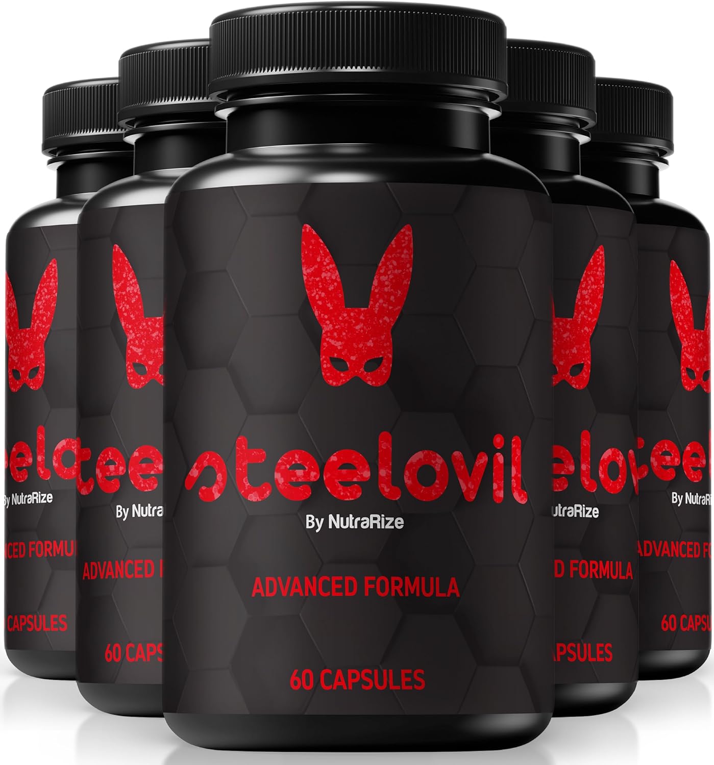 NutraRize Steelovil Pills (5 Pack) - Natural Energy Booster and Overall Health Support Supplement (300 Capsules)