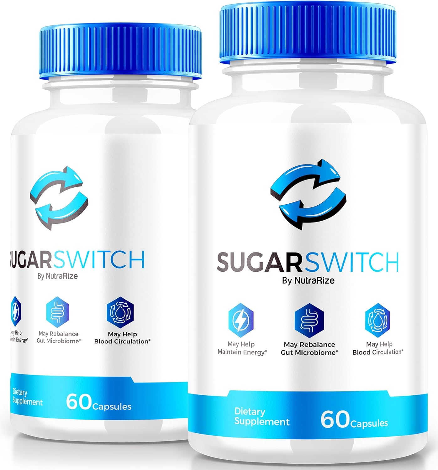 NutraRize Sugar Switch Pills (2 Pack) - All-Natural Blood Formula for Healthy Sugar Levels - SugarSwitch 24 Supplement with 2 Pectin Reviews (120 Capsules)