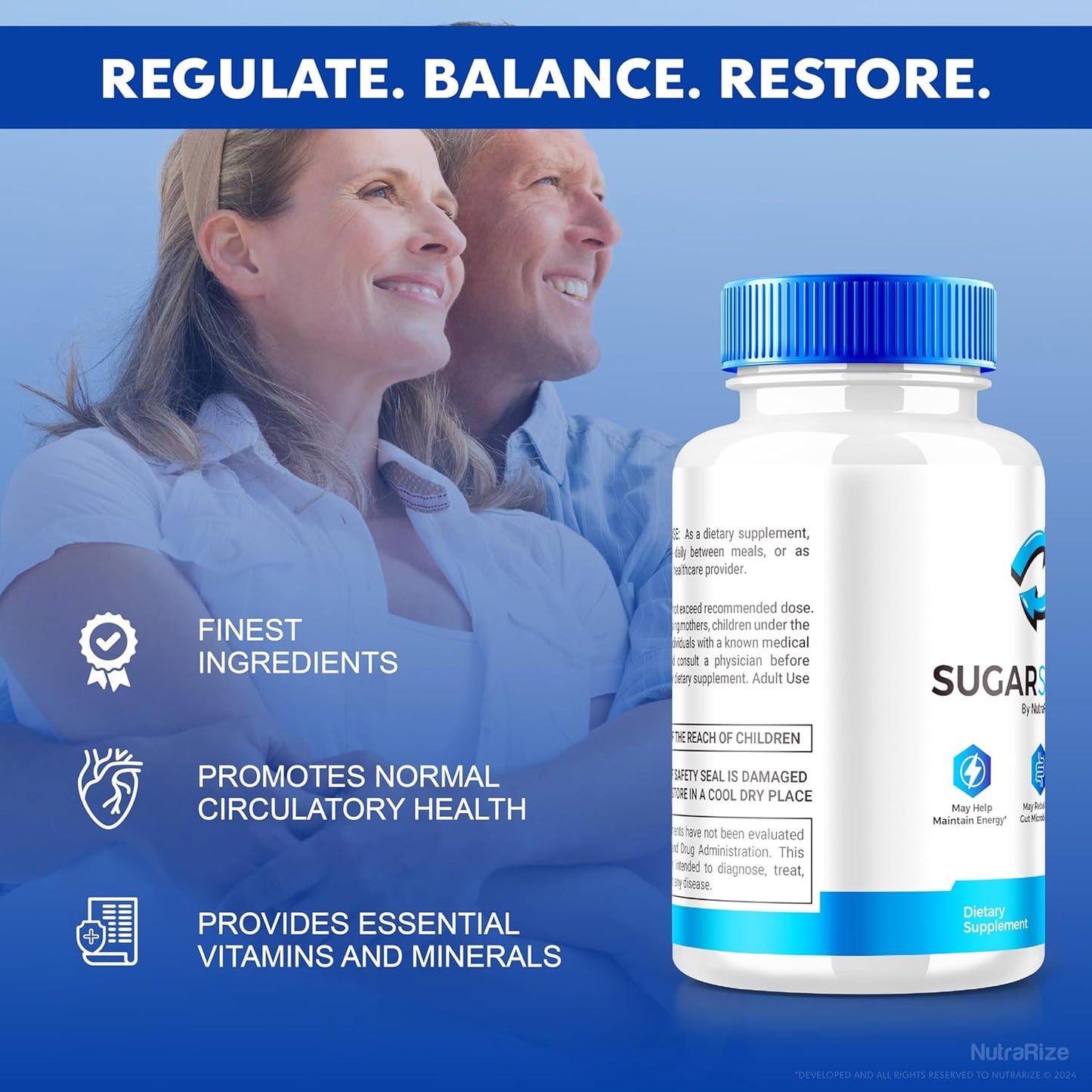 NutraRize Sugar Switch Pills (2 Pack) - All-Natural Blood Formula for Healthy Sugar Levels - SugarSwitch 24 Supplement with 2 Pectin Reviews (120 Capsules)