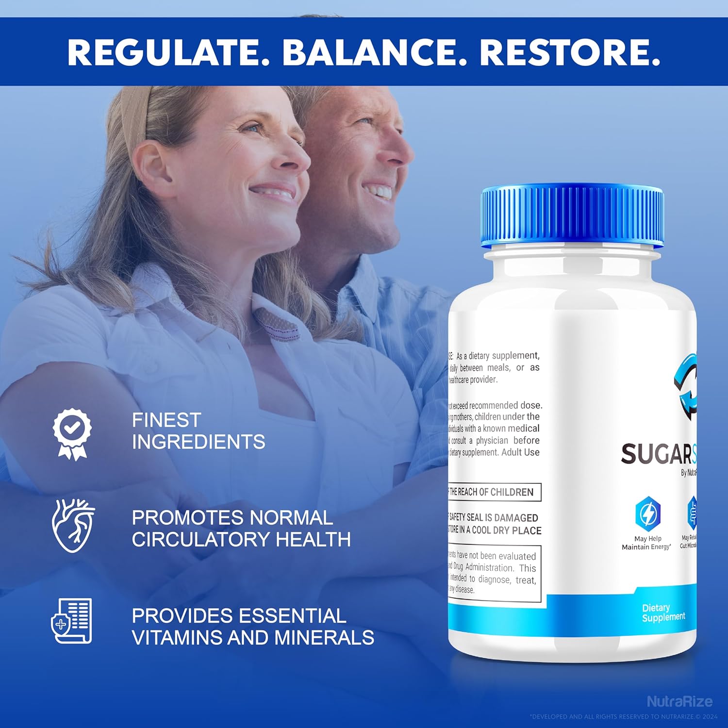 NutraRize Sugar Switch Pills (2 Pack) - All-Natural Blood Formula for Healthy Sugar Levels - SugarSwitch 24 Supplement with 2 Pectin Reviews (120 Capsules)