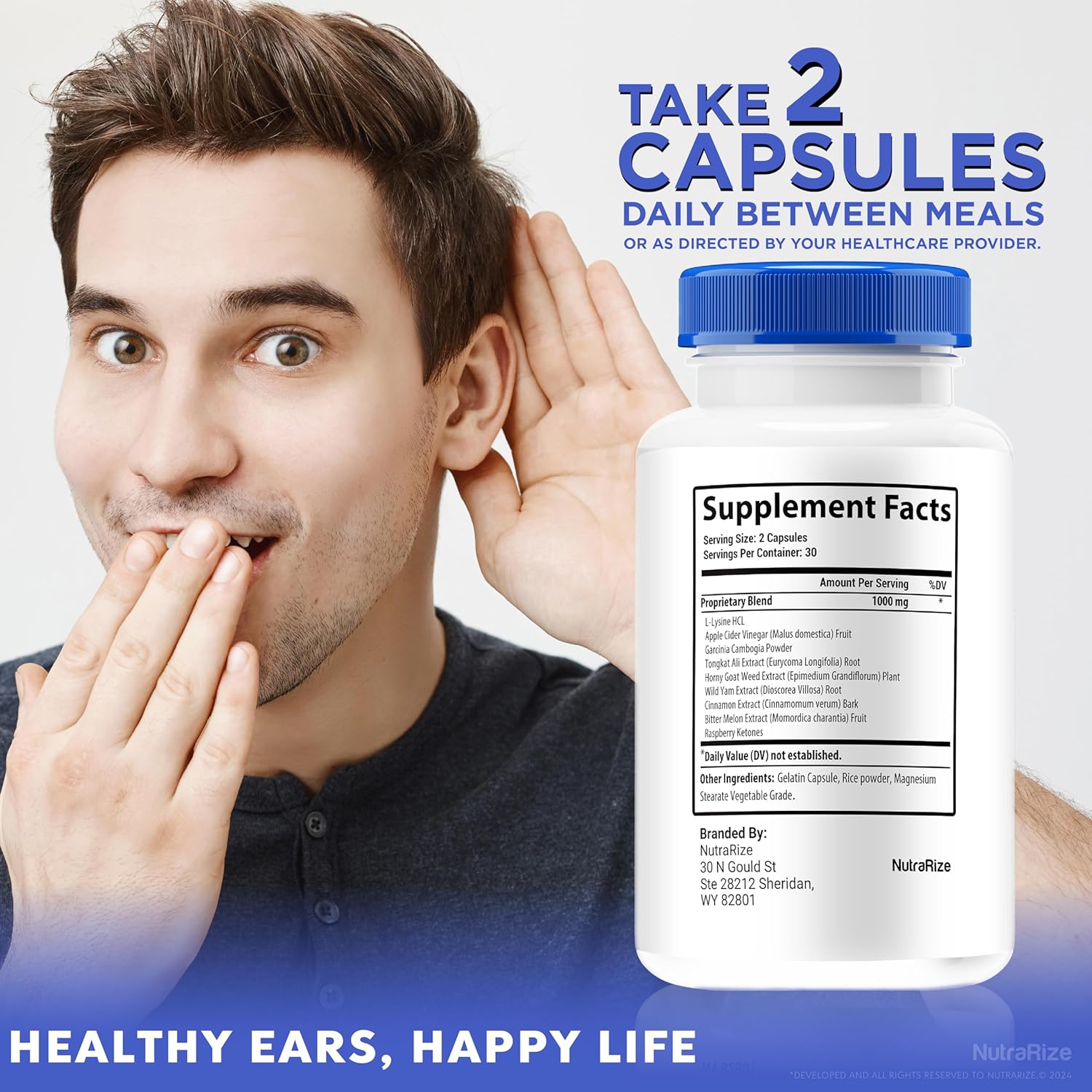 NutraRize Tinnifix Capsules (300 Capsules) - Advanced Hearing Support Formula for Healthy Ears, All Natural Tinni Fix Supplement Pack