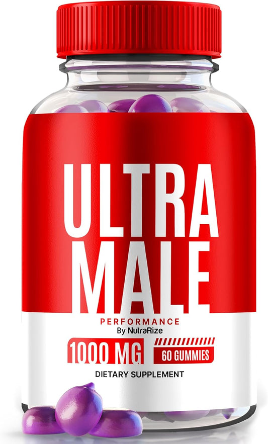 NutraRize UltraMale Vitamin Gummies 1000 MG - Natural Daily Performance Boost - Official Reviews - 60 Gummies