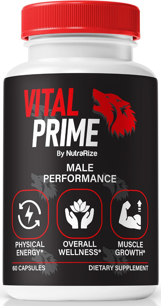 NutraRize Vital Prime for Men - Natural Ingredients for Male Performance and Stamina - VitalPrime Complex Review - 60 Capsules