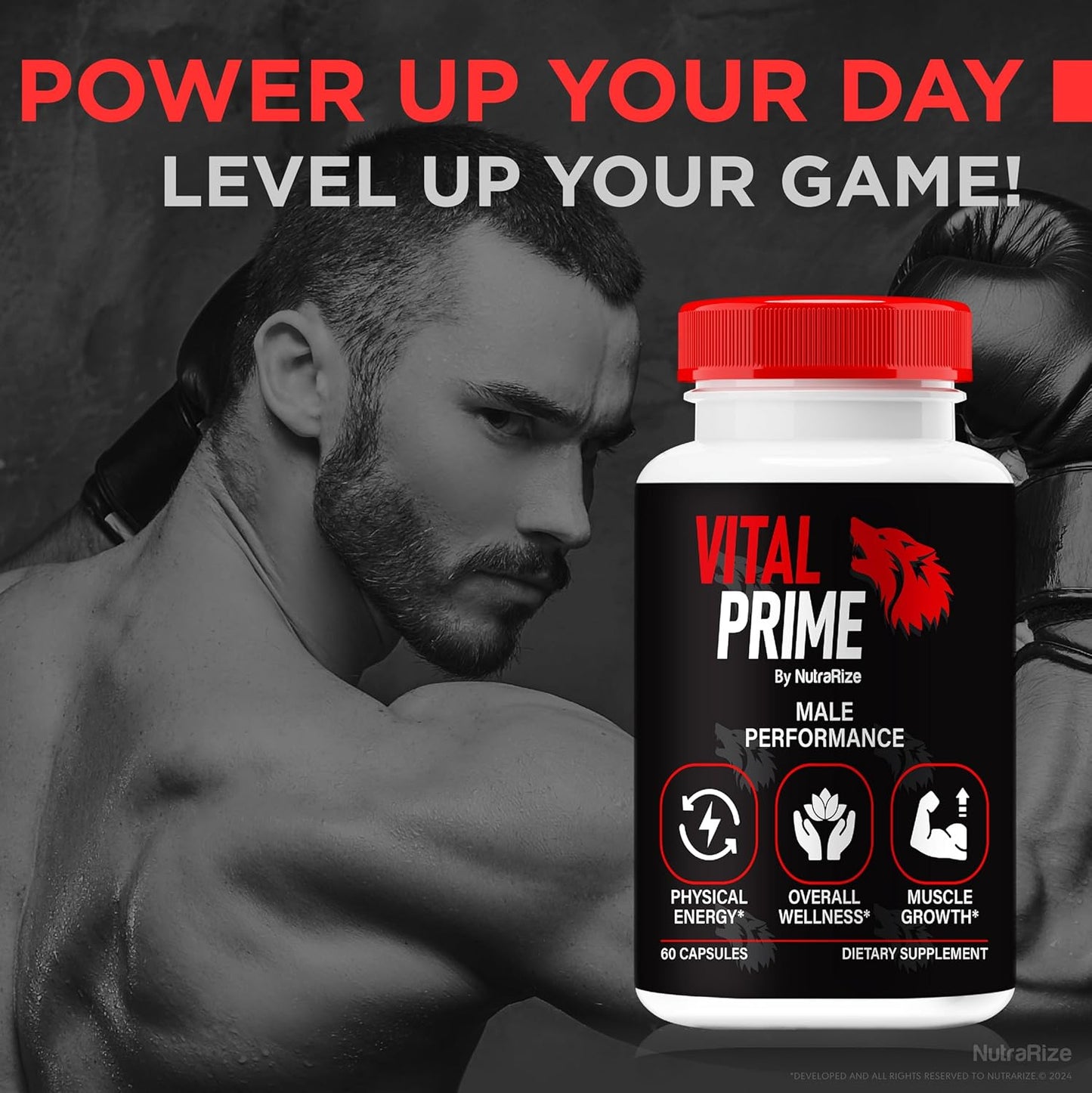 NutraRize Vital Prime for Men - Natural Ingredients for Male Performance and Stamina - VitalPrime Complex Review - 60 Capsules