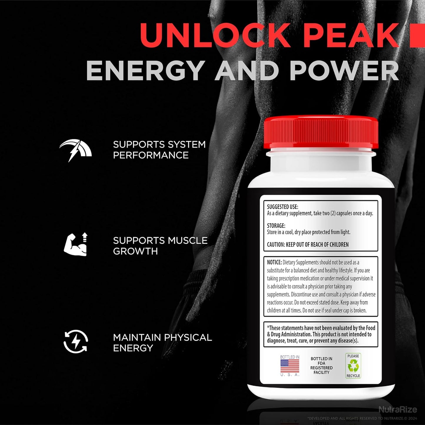 NutraRize Vital Prime for Men - Natural Ingredients for Male Performance and Stamina - VitalPrime Complex Review - 60 Capsules