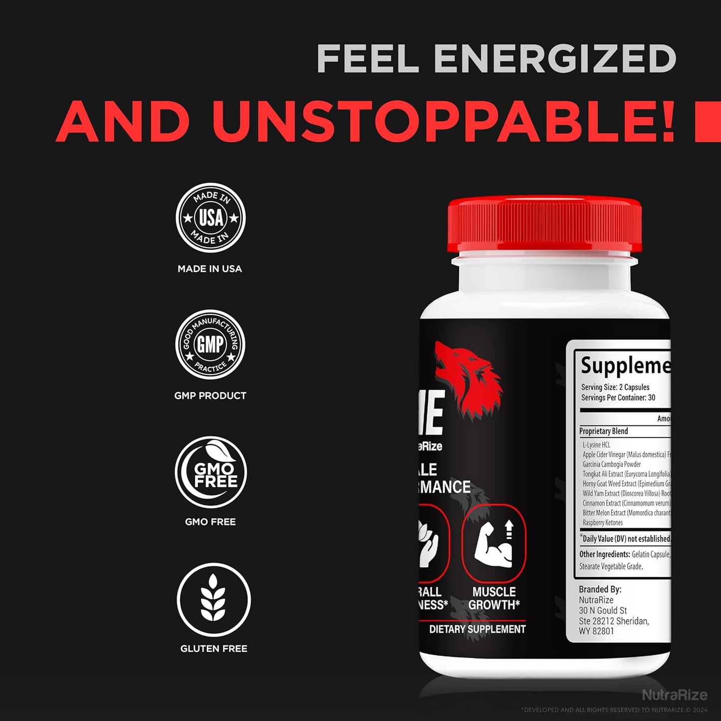 NutraRize Vital Prime for Men - Natural Ingredients for Male Performance and Stamina - VitalPrime Complex Review - 60 Capsules