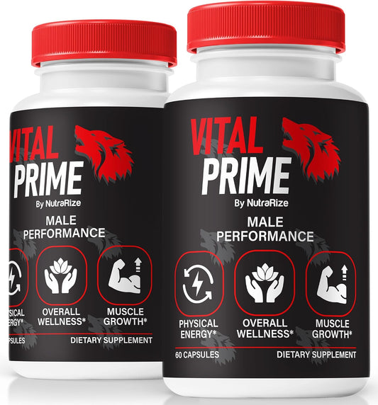 NutraRize Vital Prime for Men (2 Pack) - Natural Ingredients for Male Performance - Premium Endurance Formula - 120 Capsules
