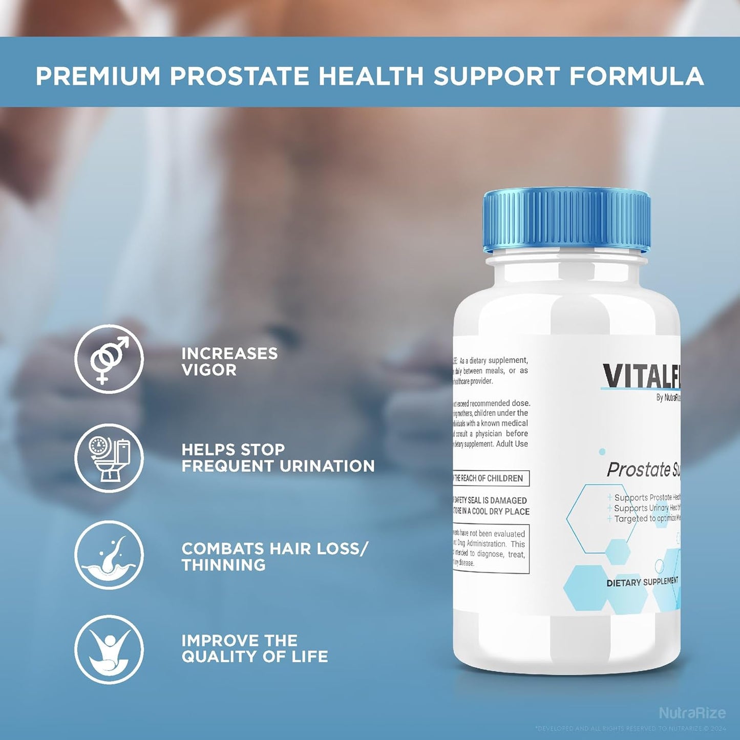 NutraRize VitalFlow Capsules (3 Pack) - Official Prostate Support Formula for Wellness - Maximum Strength (180 Capsules)