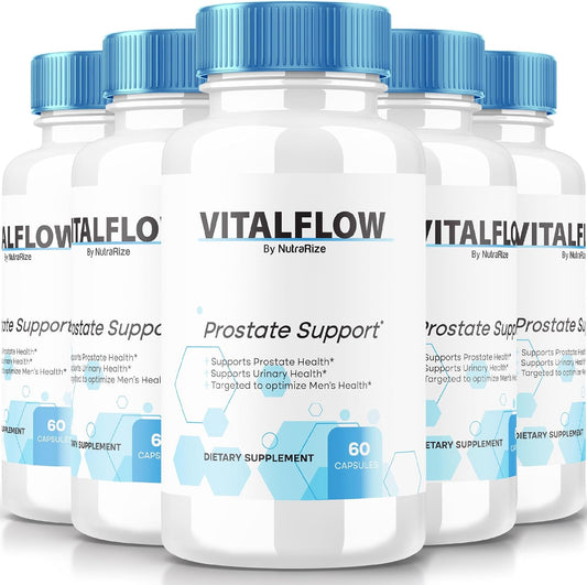 NutraRize VitalFlow Prostate Support Formula - 5 Pack (300 Capsules) for Maximum Strength Wellness