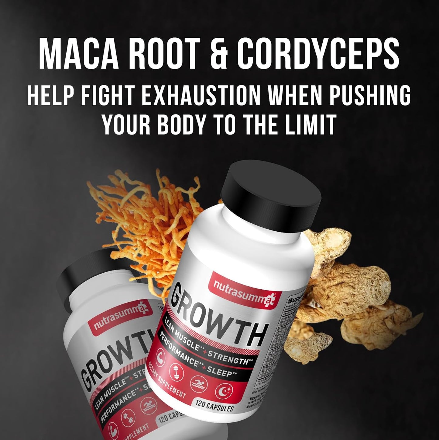 Nutrasumma Growth Supplement: 120 Capsules for Lean Muscle, Strength, Energy & Recovery with Natural Vitamins & Minerals