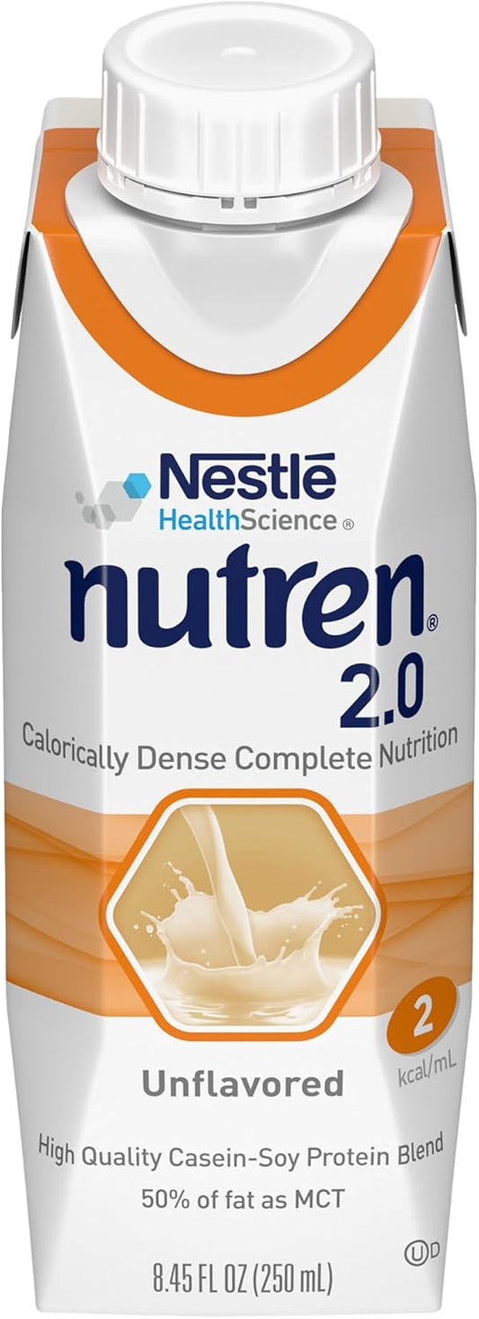 Nutren 2.0 kcal/mL Calorically-Dense Tube Feeding Formula - Unflavored - 8.45 Fl Oz - Pack of 24