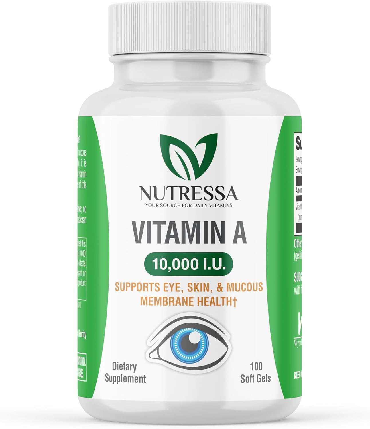 Nutressa® Vitamin A 10,000 IU Softgels - Essential Daily Supplement for Eye Health and Immunity Boost