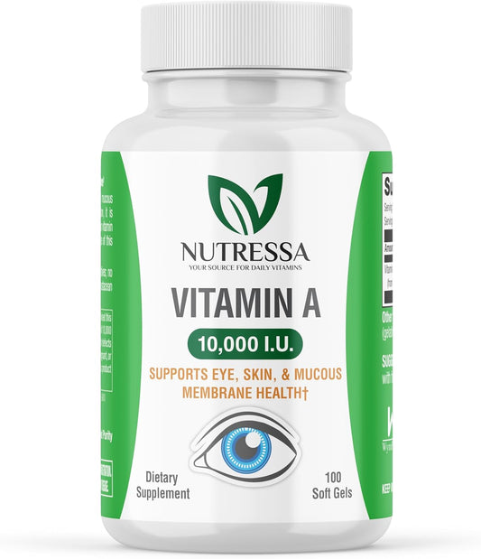 Nutressa® Vitamin A 10,000 IU Softgels - Essential Daily Supplement for Eye Health and Immunity Boost