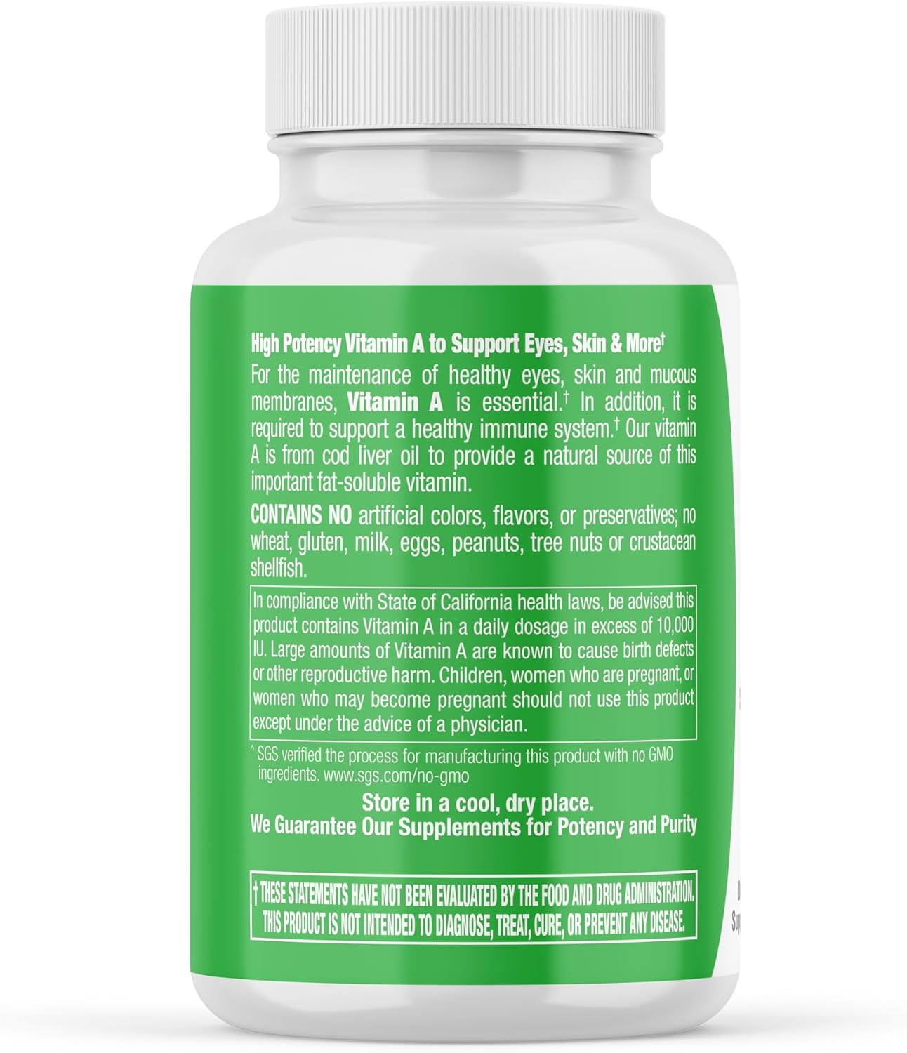 Nutressa® Vitamin A 10,000 IU Softgels - Essential Daily Supplement for Eye Health and Immunity Boost