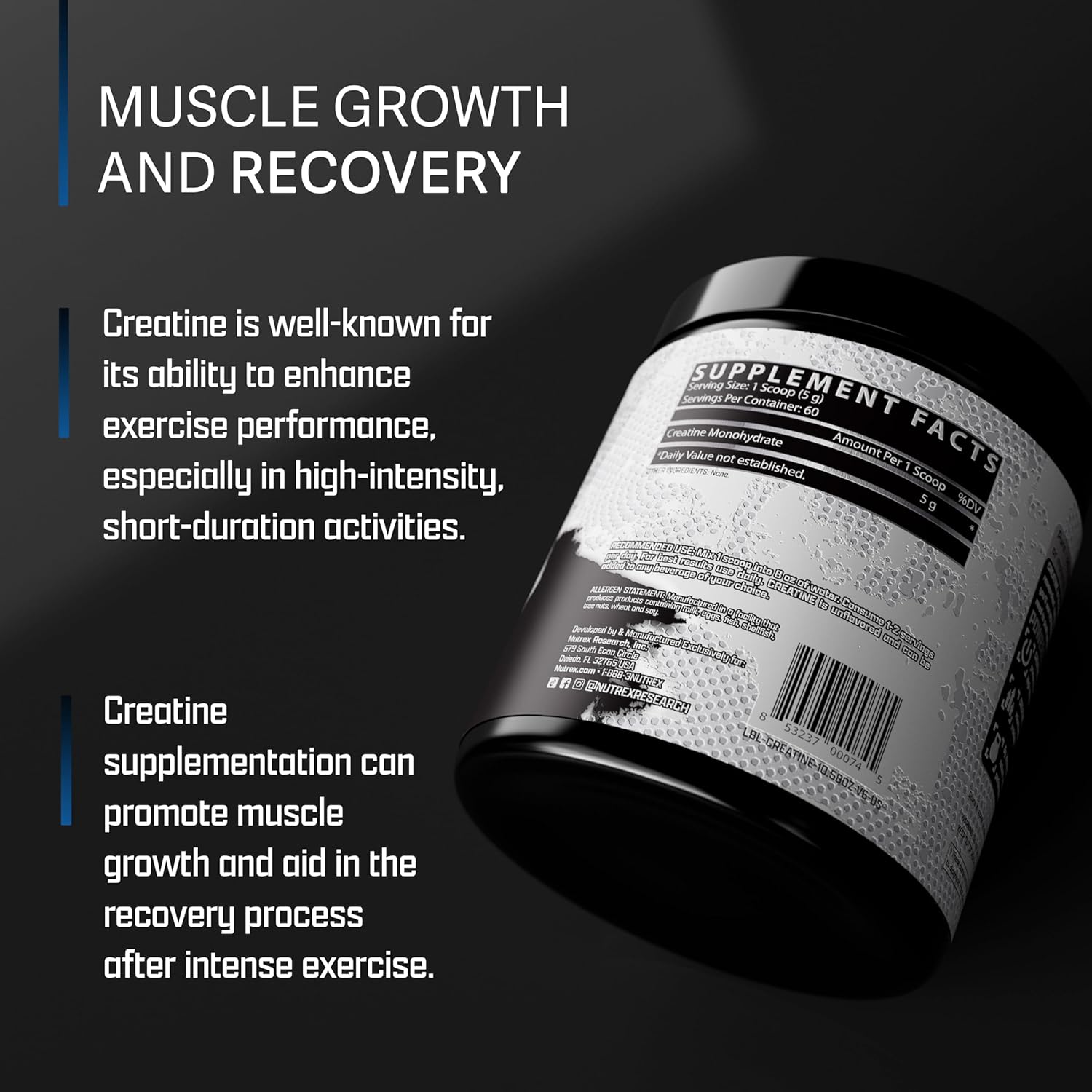 Nutrex Research EAA Hydration Fruit Punch & Creatine Monohydrate Powder - Ultimate Performance Supplement