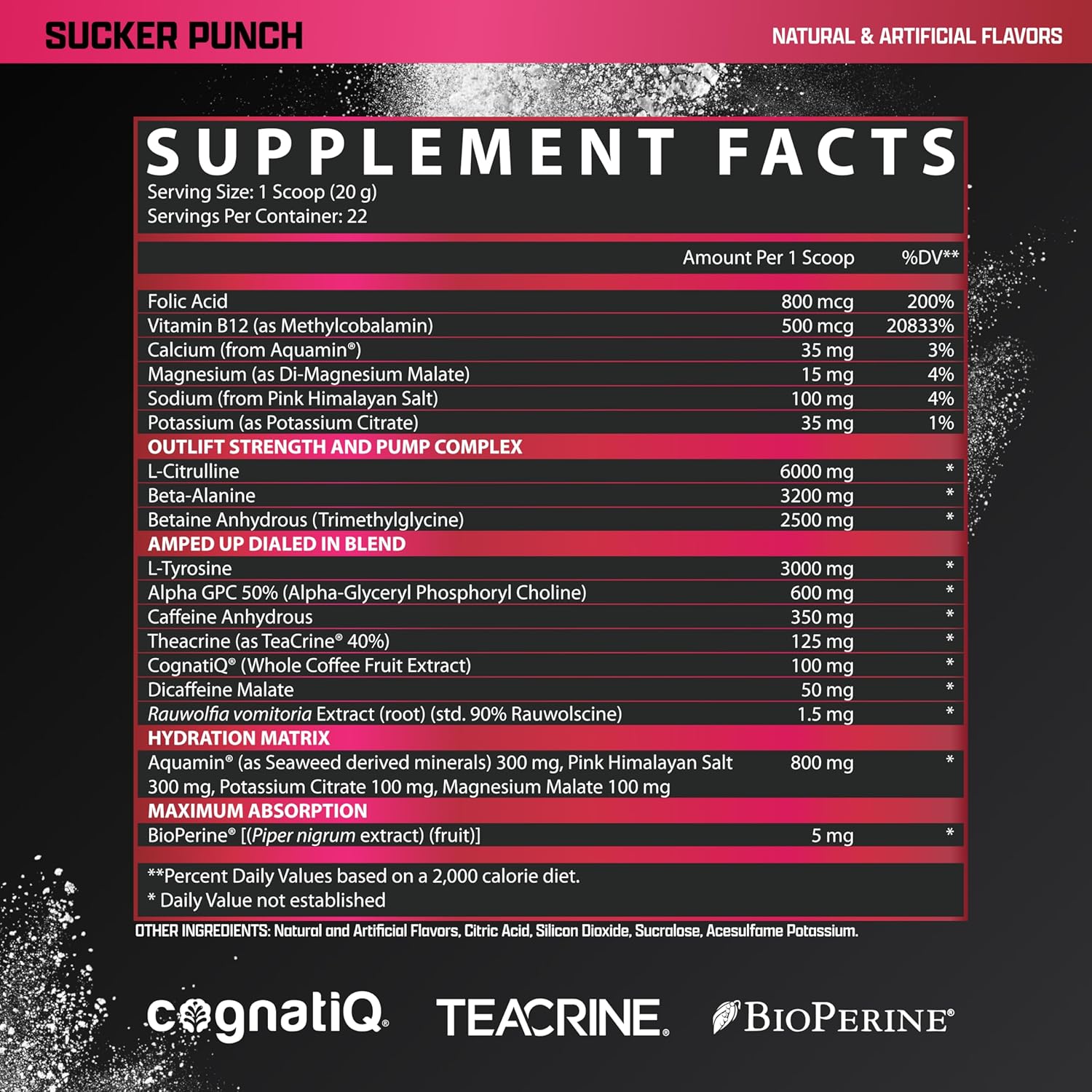 Nutrex Research OUTLIFT Amped High-Stim Pre Workout Powder - Extreme Energy, Massive Pumps, Strength, Electrolytes - Fruit Punch Flavor (22 Servings)