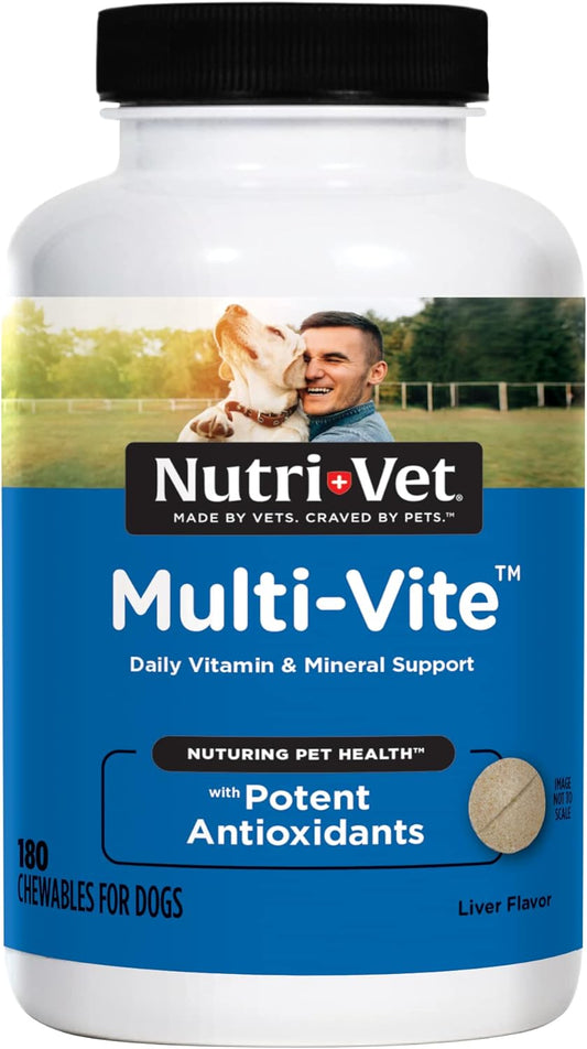 Nutri-Vet Adult Dog Multi-Vite Chewables | 180 Count | Vitamins & Minerals for Balanced Diet