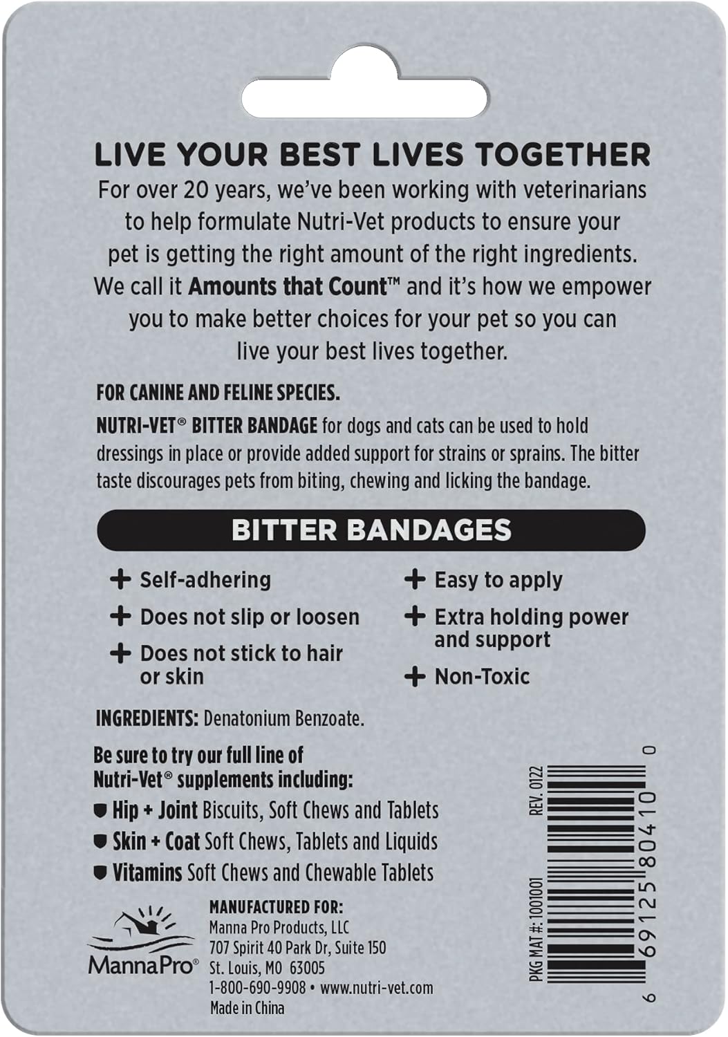 Nutri-Vet Bitter Bandage - 2 inch | Deters Chewing in Dogs and Cats