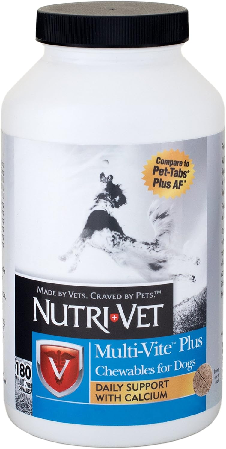 Nutri-Vet Multi-Vite Chewables for Dogs - 180 Count - Daily Vitamin and Mineral Support for Optimal Health