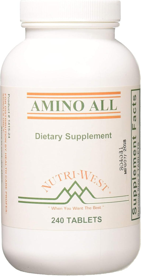 Nutri-West Amino All Tablets - 240 Count - Essential Amino Acids Supplement for Optimal Health