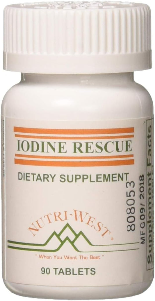 Nutri-West Iodine Rescue Supplement - 90 Tablets for Thyroid Support