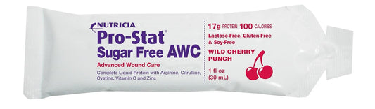 Nutricia Pro-Stat AWC Wild Cherry Punch Protein Packets, 1 oz (96 Count) - Sugar-Free Supplement for Wound Care & Muscle Recovery