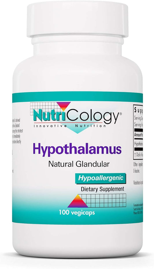 Nutricology Hypothalamus Supplement 500mg - Endocrine Support for Adrenal Health - Bovine Glandular Vegicaps (100 Count)