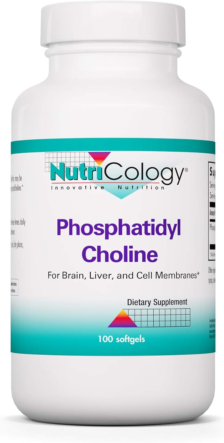 Nutricology Phosphatidyl Choline Supplement - Lecithin Capsules for Liver and Fat Digestion Support - 100 Count