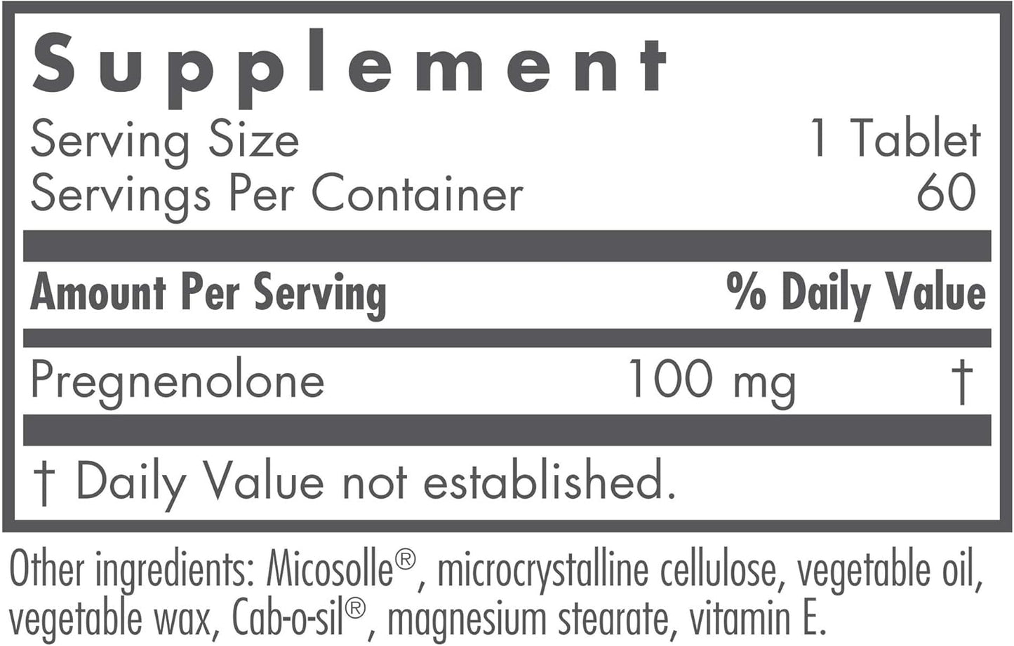 Nutricology Pregnenolone Supplement - 100mg Progesterone Tablets for Hormone & Stress Support, Non-GMO Wild Yam Derived