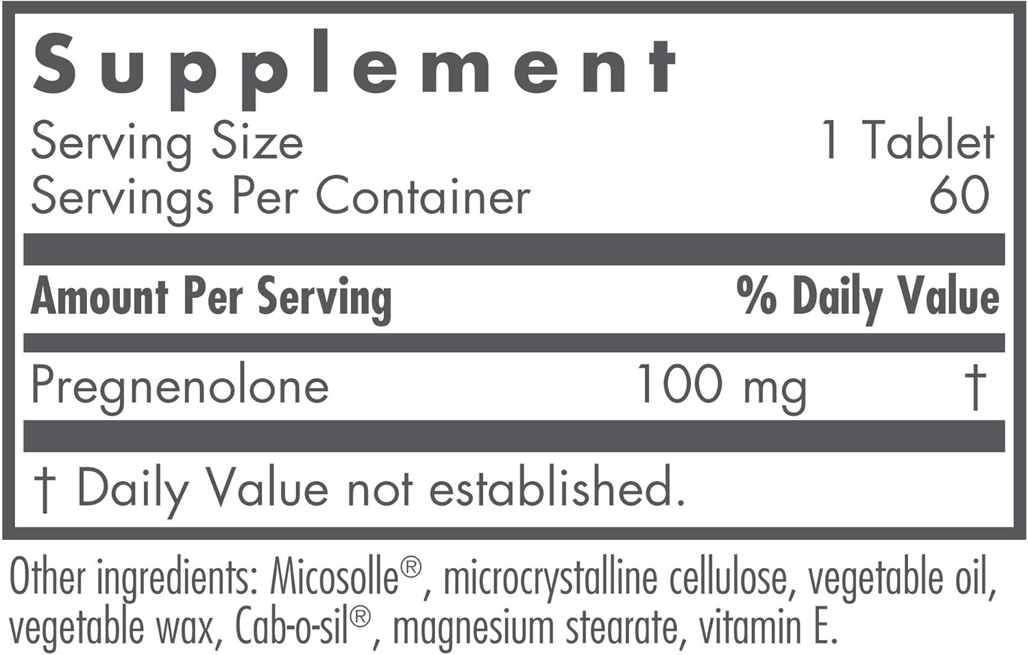 Nutricology Pregnenolone Supplement - 100mg Progesterone Tablets for Hormone & Stress Support, Non-GMO Wild Yam Derived