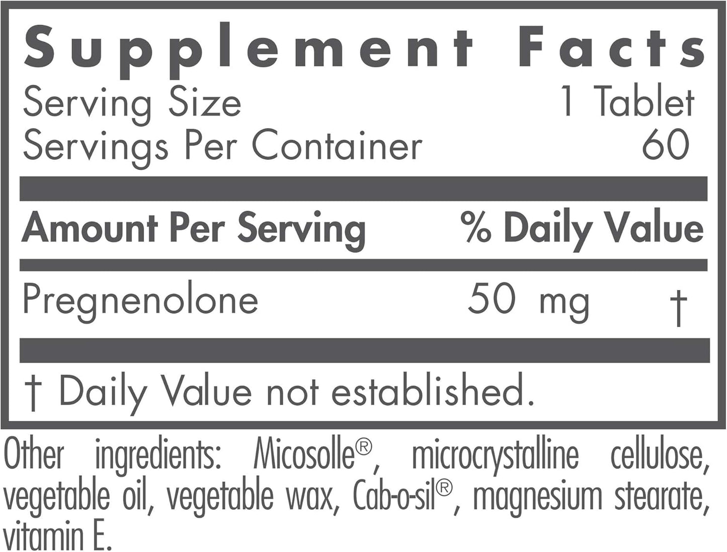 Nutricology Pregnenolone Supplement - Hormone & Stress Support Tablets, Non-GMO Wild Yam Source, 20mg, 60 Count