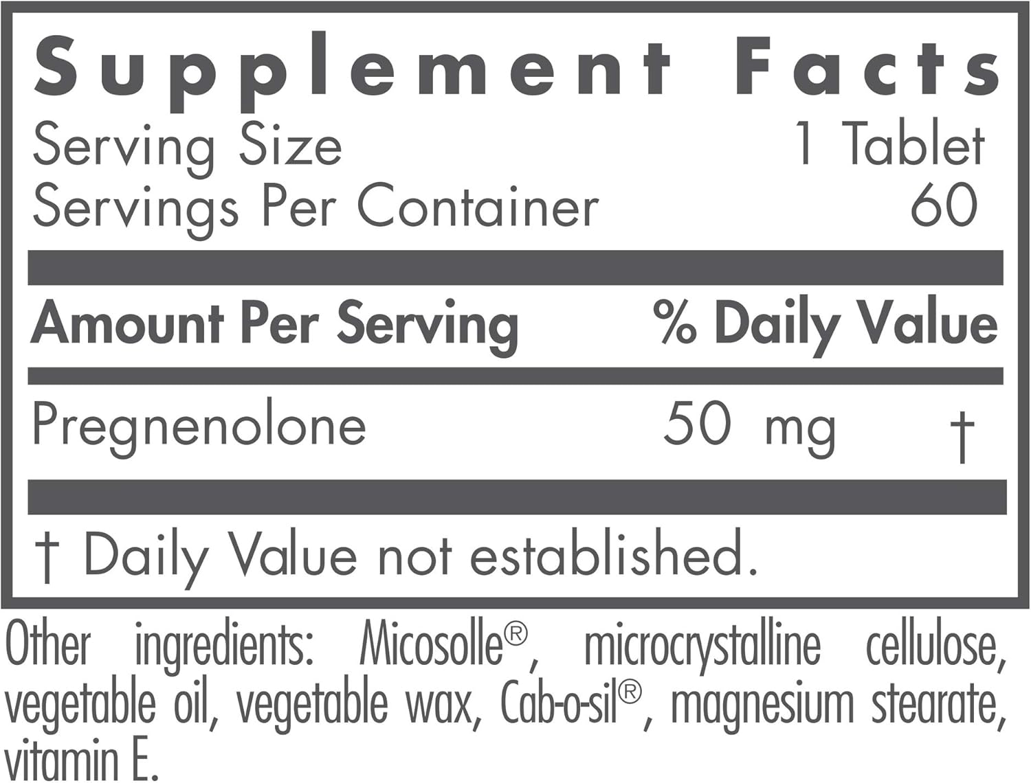 Nutricology Pregnenolone Supplement - Hormone & Stress Support Tablets, Non-GMO Wild Yam Source, 20mg, 60 Count