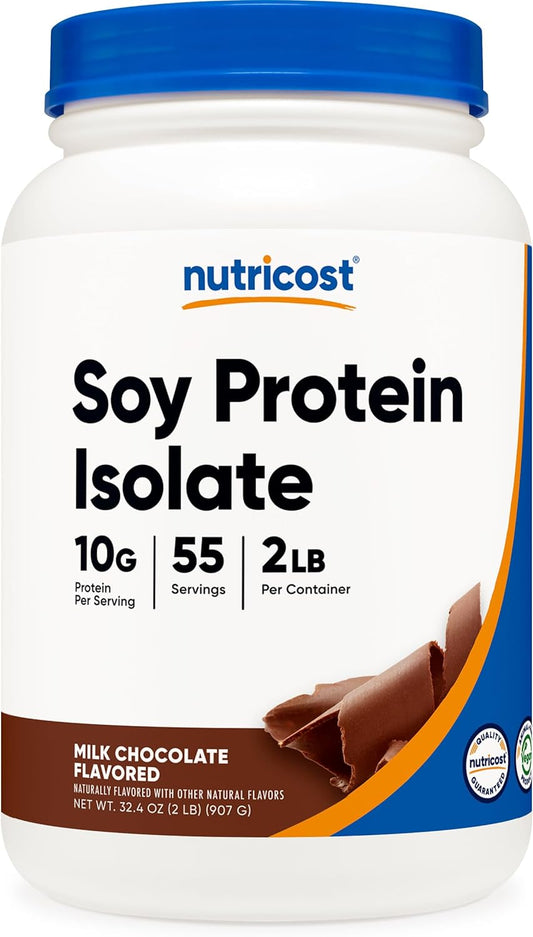 Nutricost 2 LB Milk Chocolate Soy Protein Isolate Powder - Vegan, GMO-Free, Gluten Free - 10g Protein/Serving