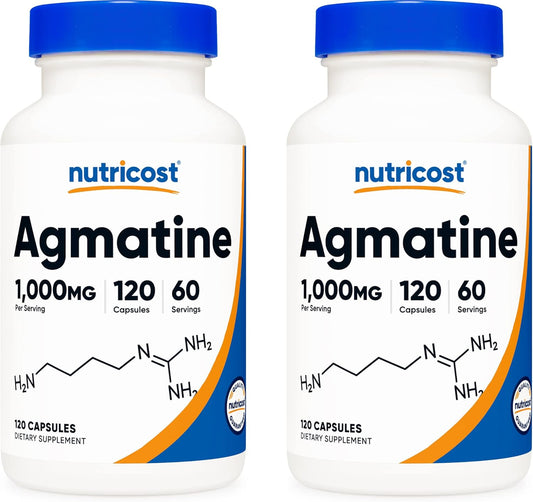 Nutricost Agmatine Sulfate 1000mg - 240 Capsules (Gluten Free, Non GMO)