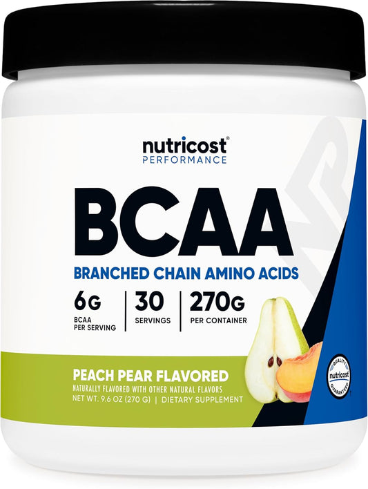 Nutricost BCAA Powder 2:1:1 (Peach Pear Flavor, 30 Servings) - Essential Amino Acids