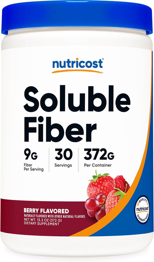 Nutricost Berry Flavored Soluble Fiber Powder - 30 Servings, Vegan, Non-GMO, Gluten-Free