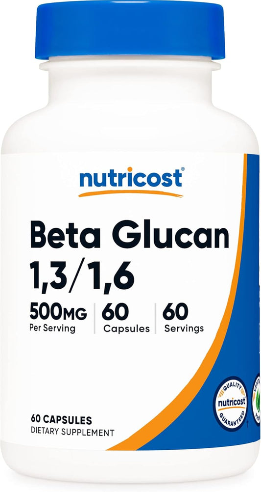 Nutricost Beta Glucan 500mg Capsules - 60 Vegetarian, Gluten-Free, Non-GMO D-Glucan Supplement