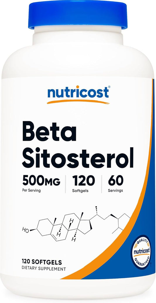 Nutricost Beta Sitosterol Softgels - 500mg, Non-GMO & Gluten Free - 120 Count, 60 Servings