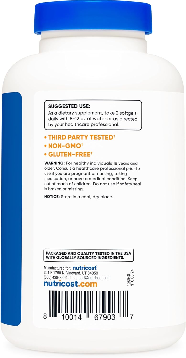 Nutricost Beta Sitosterol Softgels - 500mg, Non-GMO & Gluten Free - 120 Count, 60 Servings
