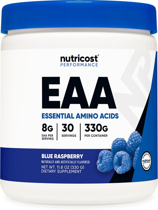 Nutricost Blue Raspberry EAA Powder - 30 Servings, Essential Amino Acids, Non-GMO, Gluten Free, Vegetarian